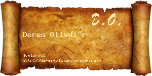 Deres Olivér névjegykártya